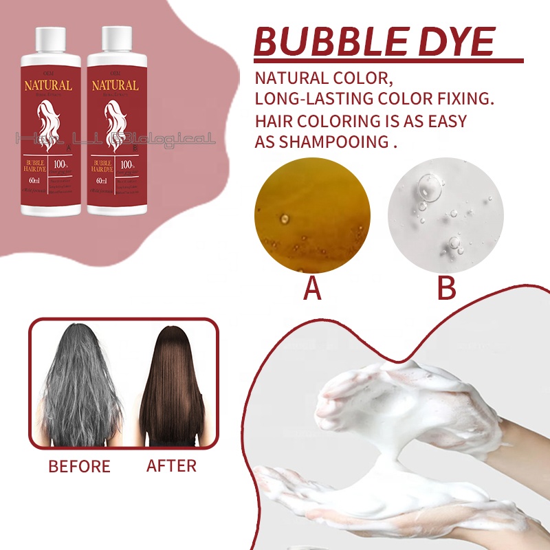 Bubble hair dye shampoo