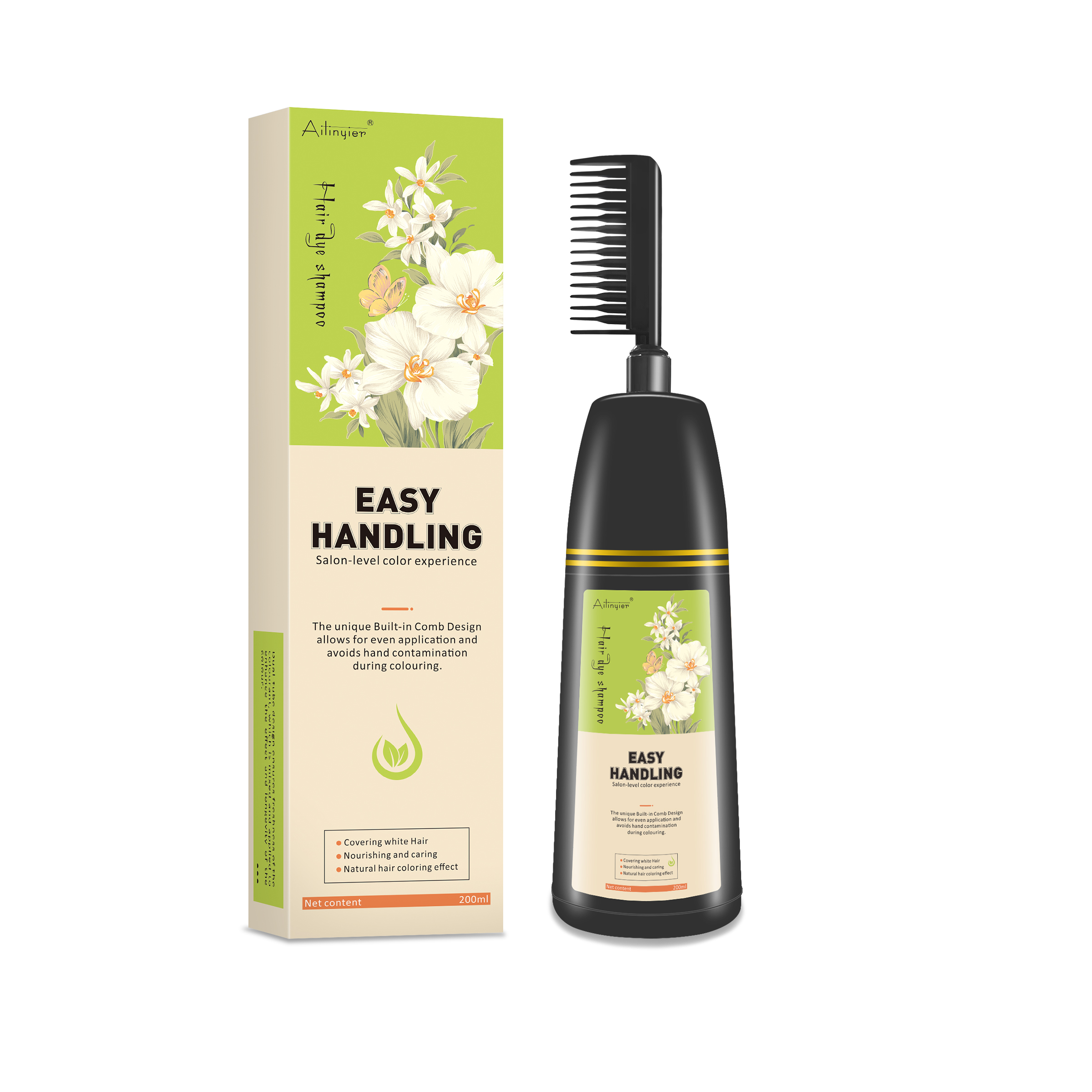 All-in-One Hair Dye Shampoo with Comb