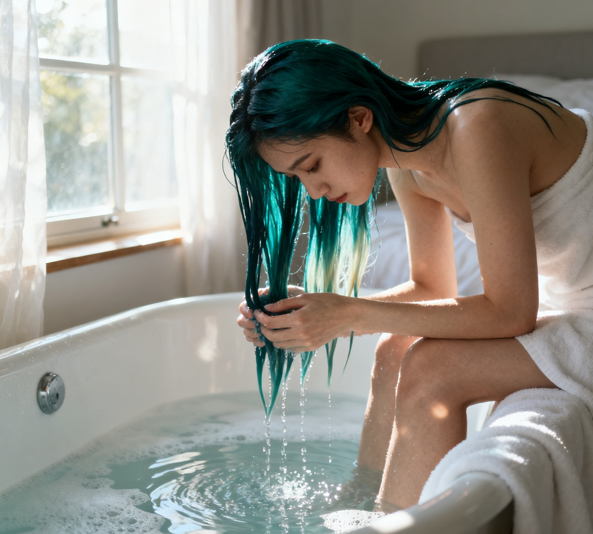 teal color hair