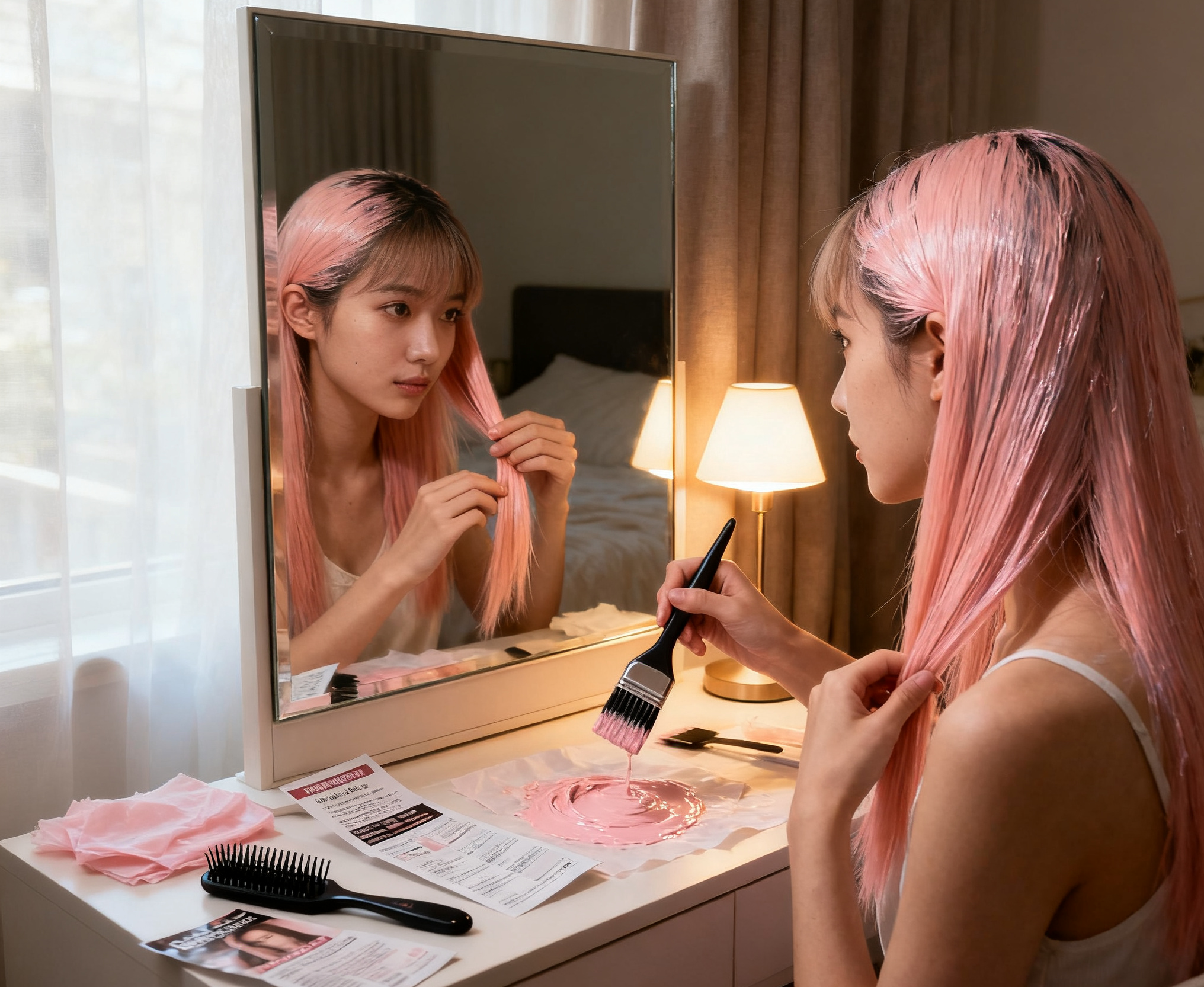 peach color hair 