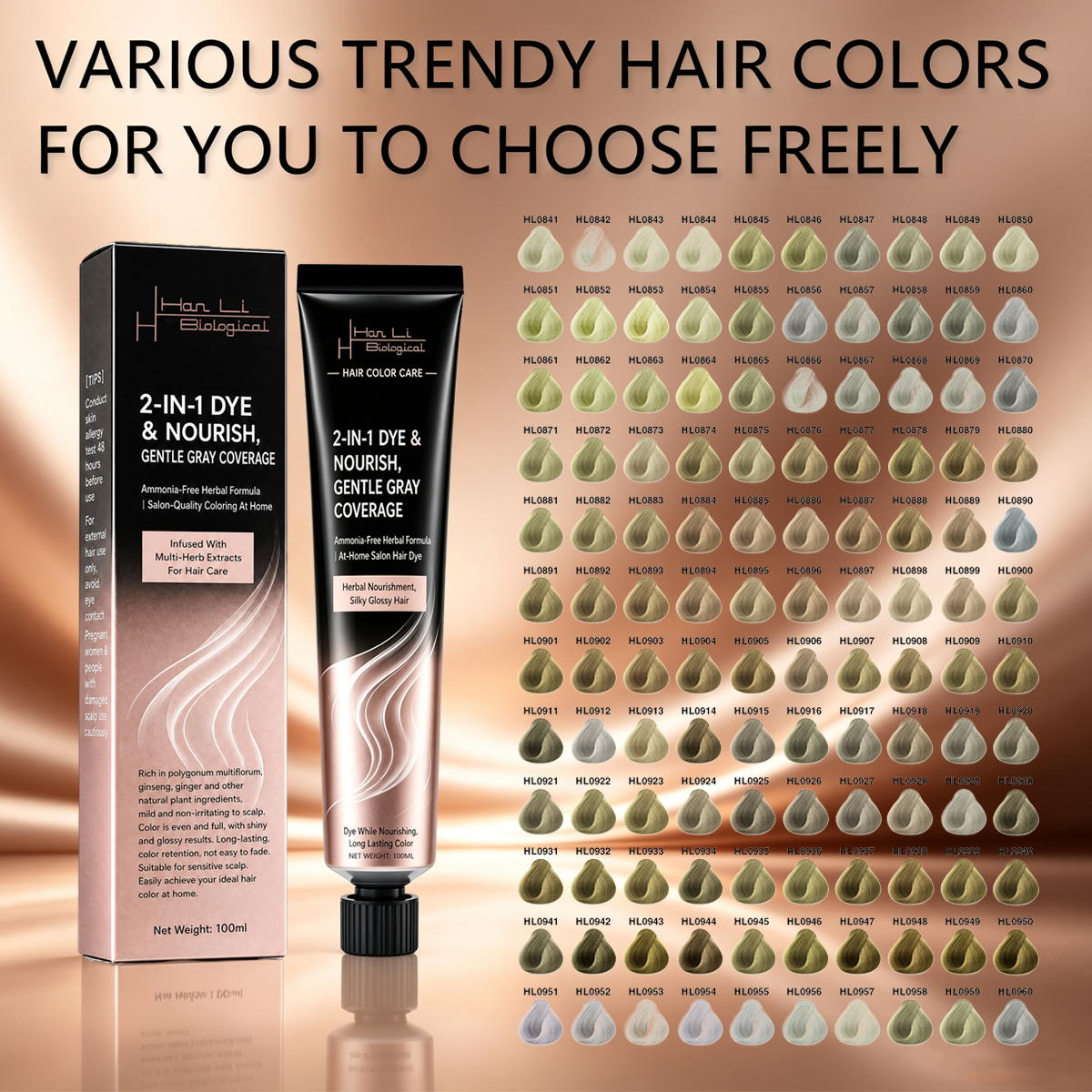 Single Tube Hair Color Cream 100ml | OEM - HanLi